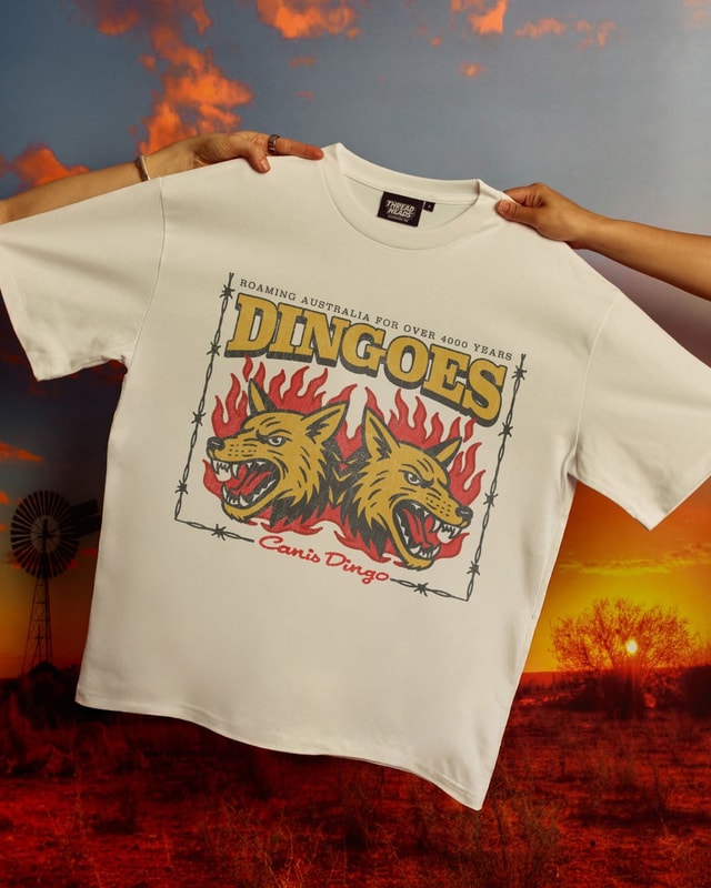 Territory Dingoes Oversized Graphic Tee Unisex T-Shirt - 100% Combed Cotton Heavyweight 275gsm