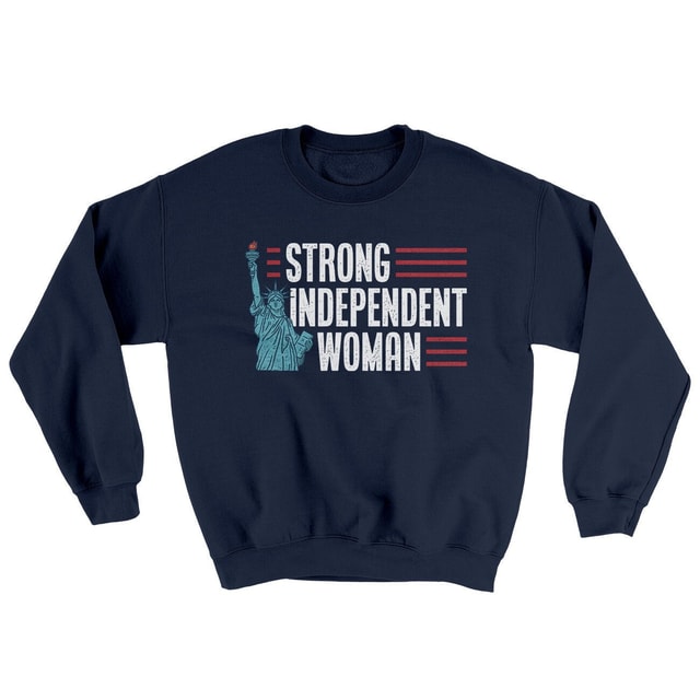 Strong Independent Woman Ugly Sweater Crewneck Sweatshirt
