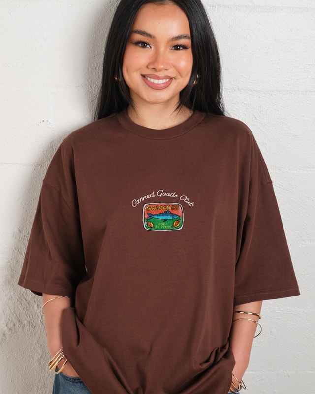 Threadheads Canned Goods Oversized Graphic Tee Unisex 90s Boxy Fit 100% Combed Cotton