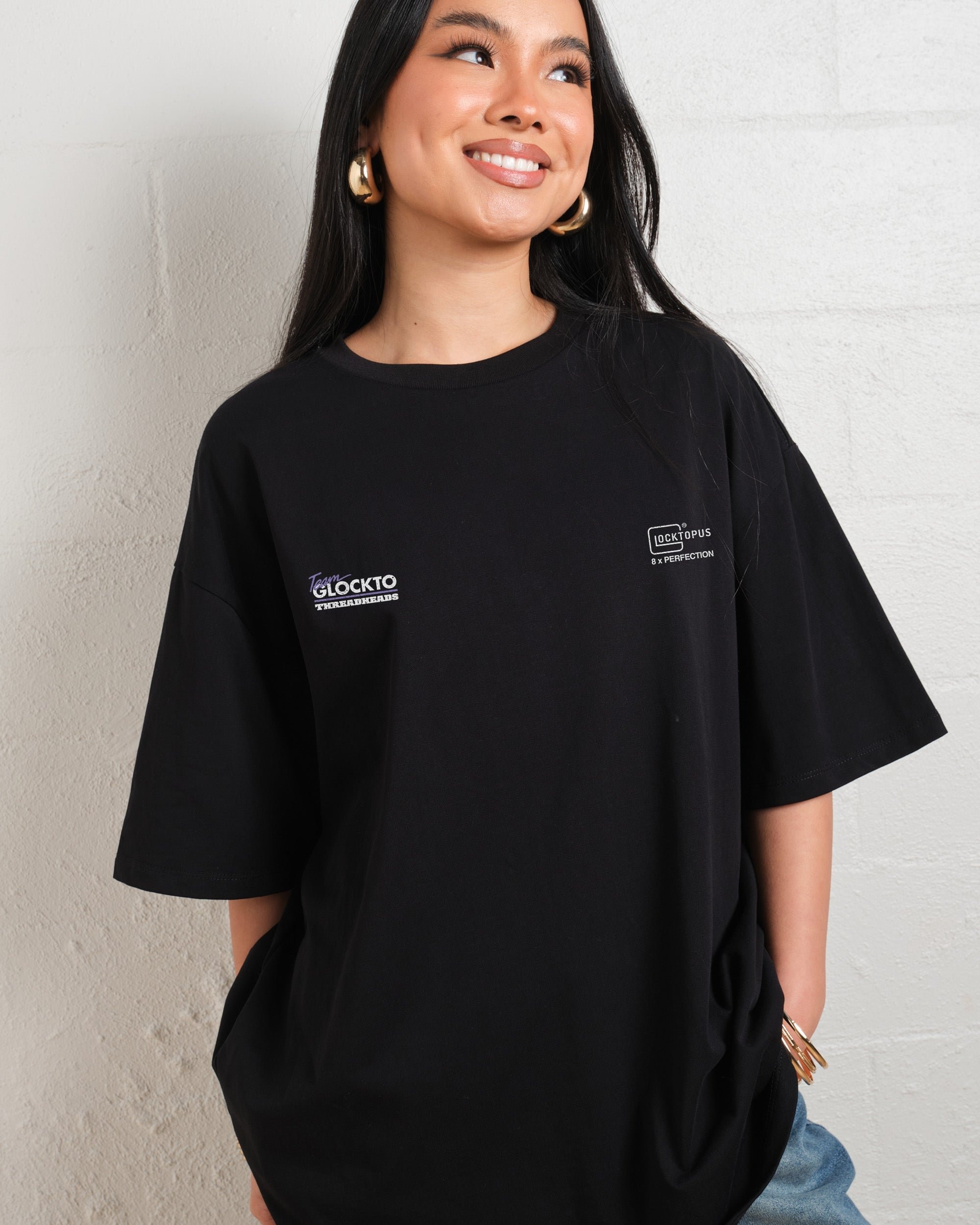 Glocktopuss Oversized Graphic Tee - Threadheads Unisex 90s Boxy Fit 100% Combed Cotton