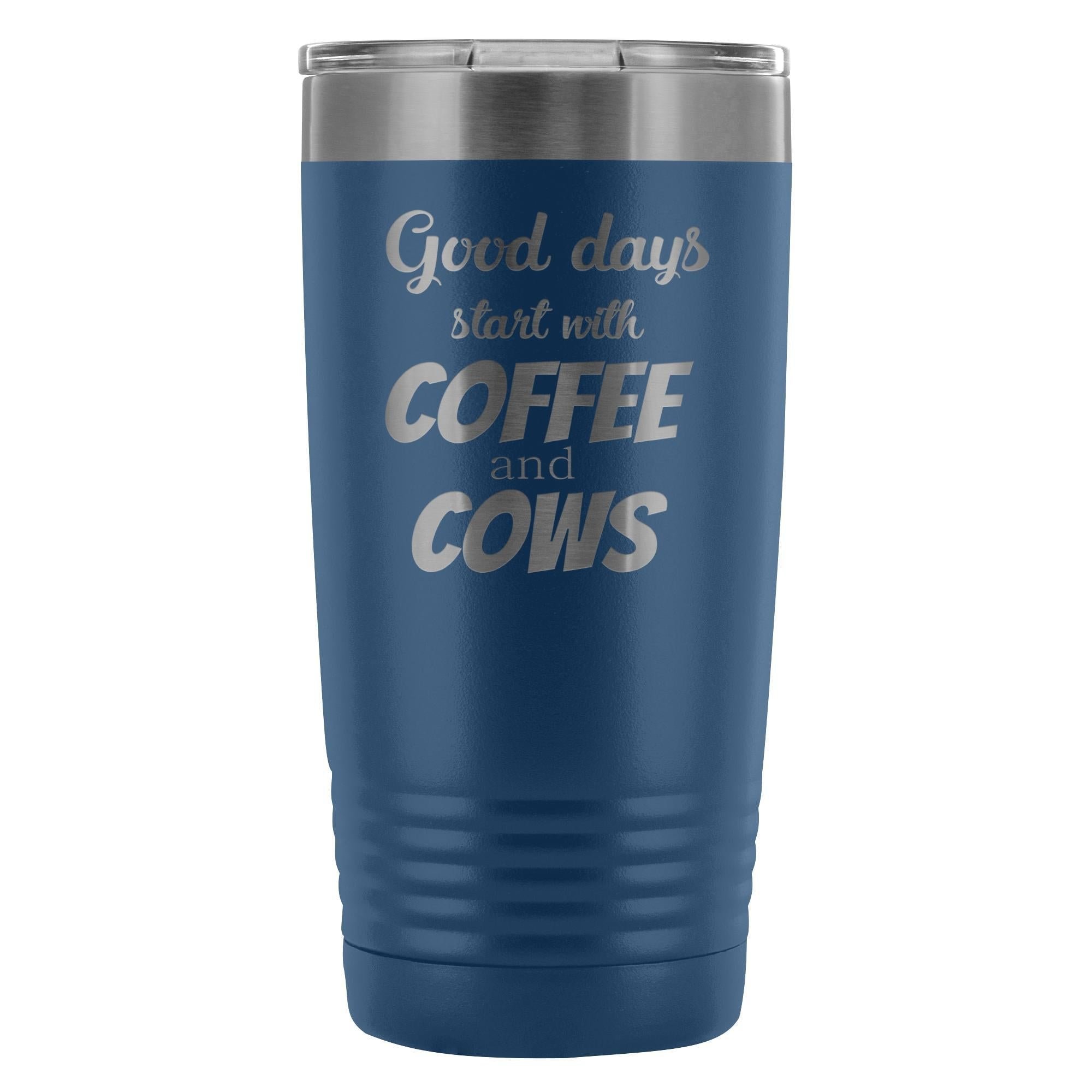 Coffee and Cows 20oz Vacuum Tumbler - Polar Camel Double Wall Insulated Stainless Steel