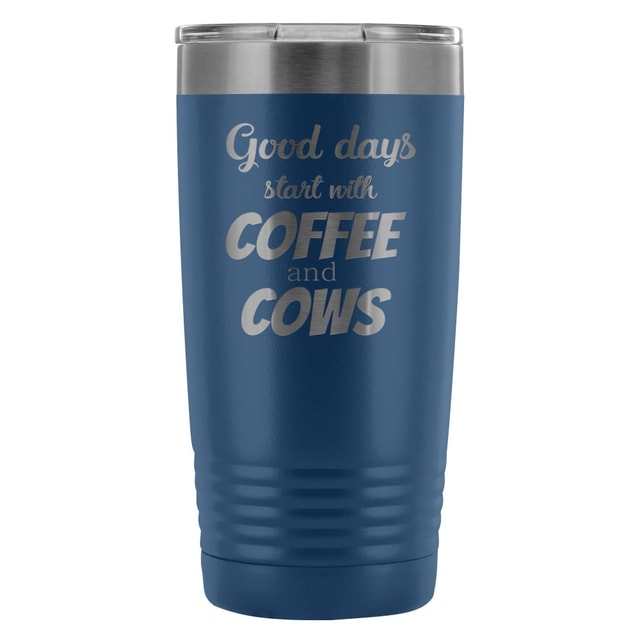 Coffee and Cows 20oz Vacuum Tumbler - Polar Camel Double Wall Insulated Stainless Steel