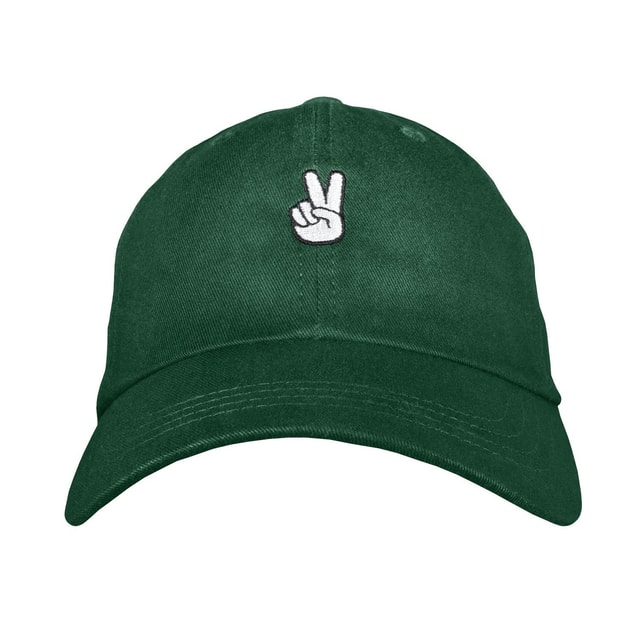 Peace Sign Dad Hat - Unstructured Embroidered Cotton Twill Adjustable USA Made