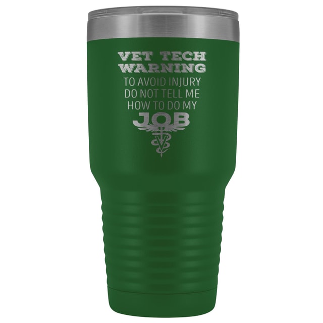 Vet Tech Warning 30oz Polar Camel Vacuum Tumbler - Stainless Steel Insulated