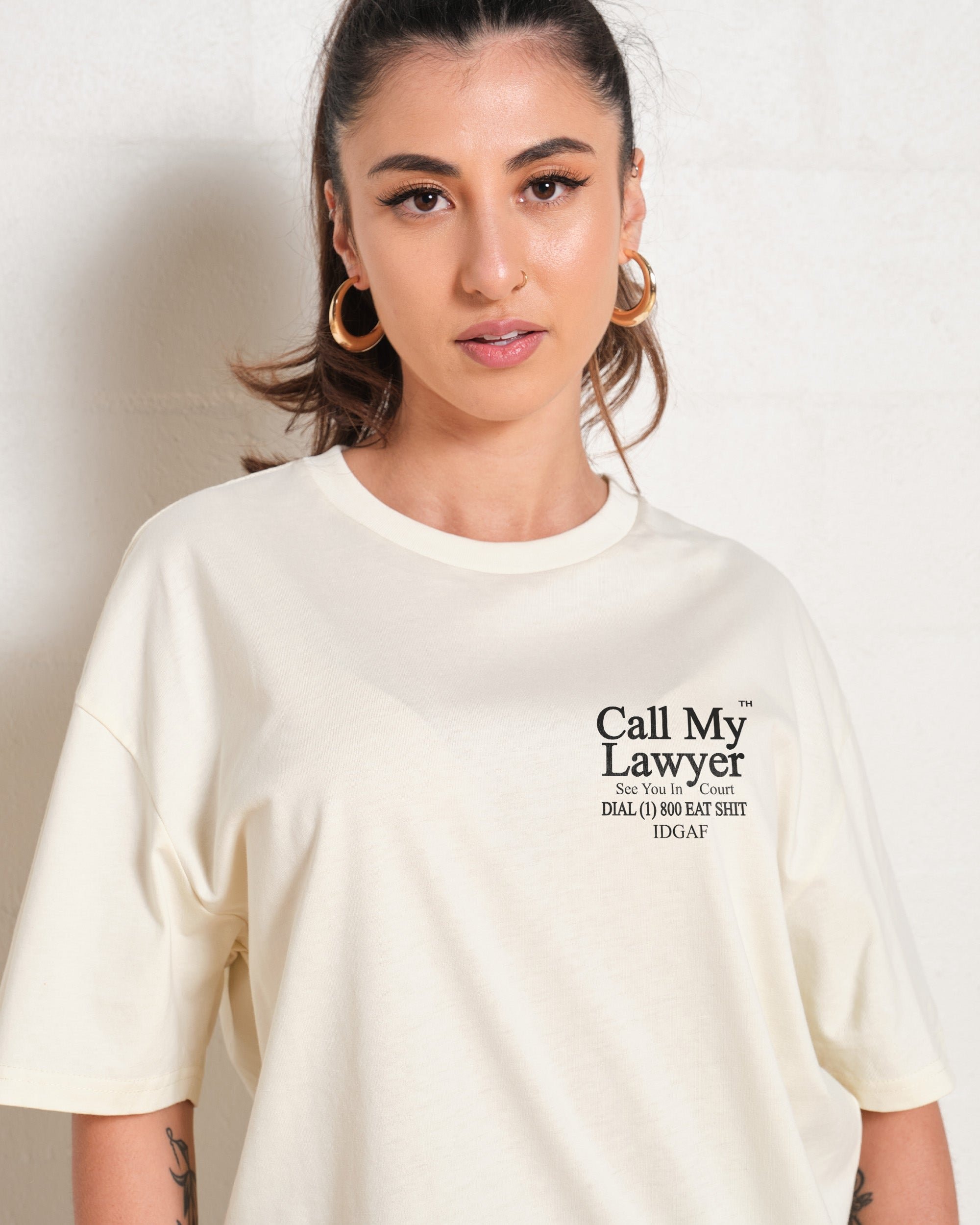 Call My Lawyer Oversized Graphic Tee Unisex 100% Combed Cotton Heavyweight 275gsm