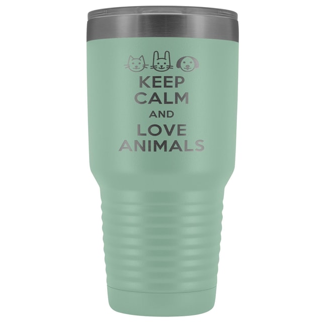 Keep Calm and Love Animals 30oz Vacuum Tumbler - Polar Camel Double Wall Insulated