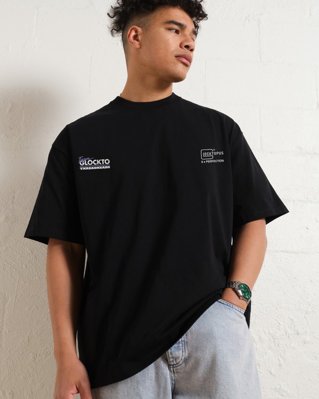 Glocktopuss Oversized Graphic Tee - Threadheads Unisex 90s Boxy Fit 100% Combed Cotton