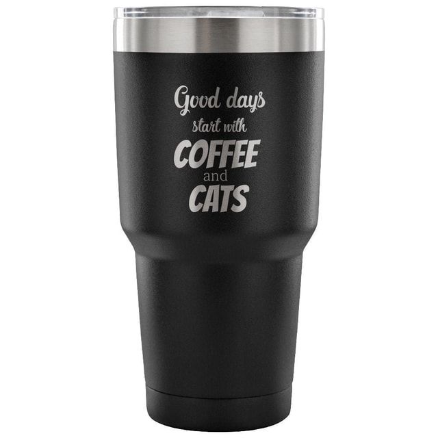 Coffee and Cats 30oz Vacuum Insulated Tumbler for Veterinarians