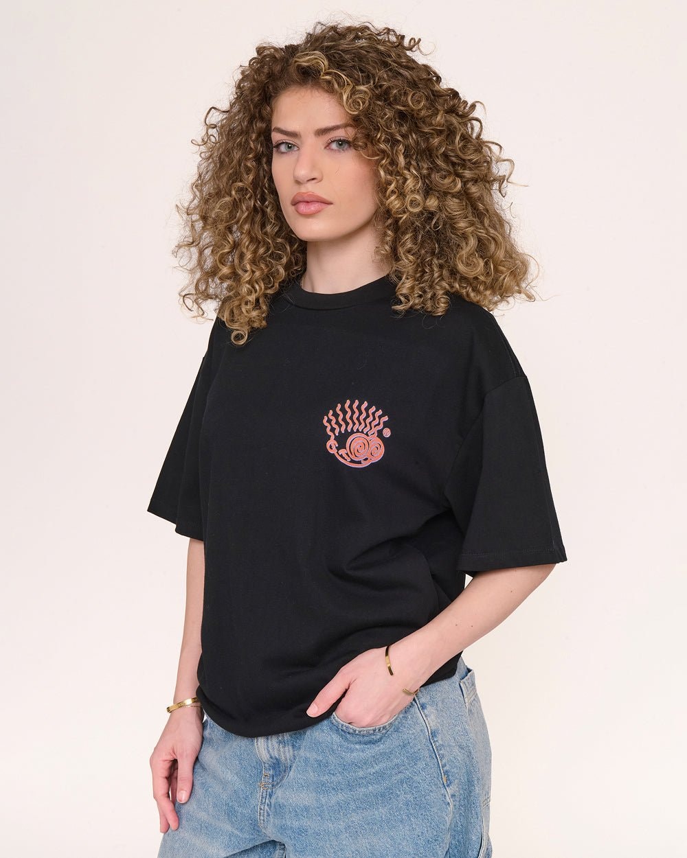 Tommy Blurry Oversized Graphic Tee Unisex 90s Boxy Fit 100% Combed Cotton
