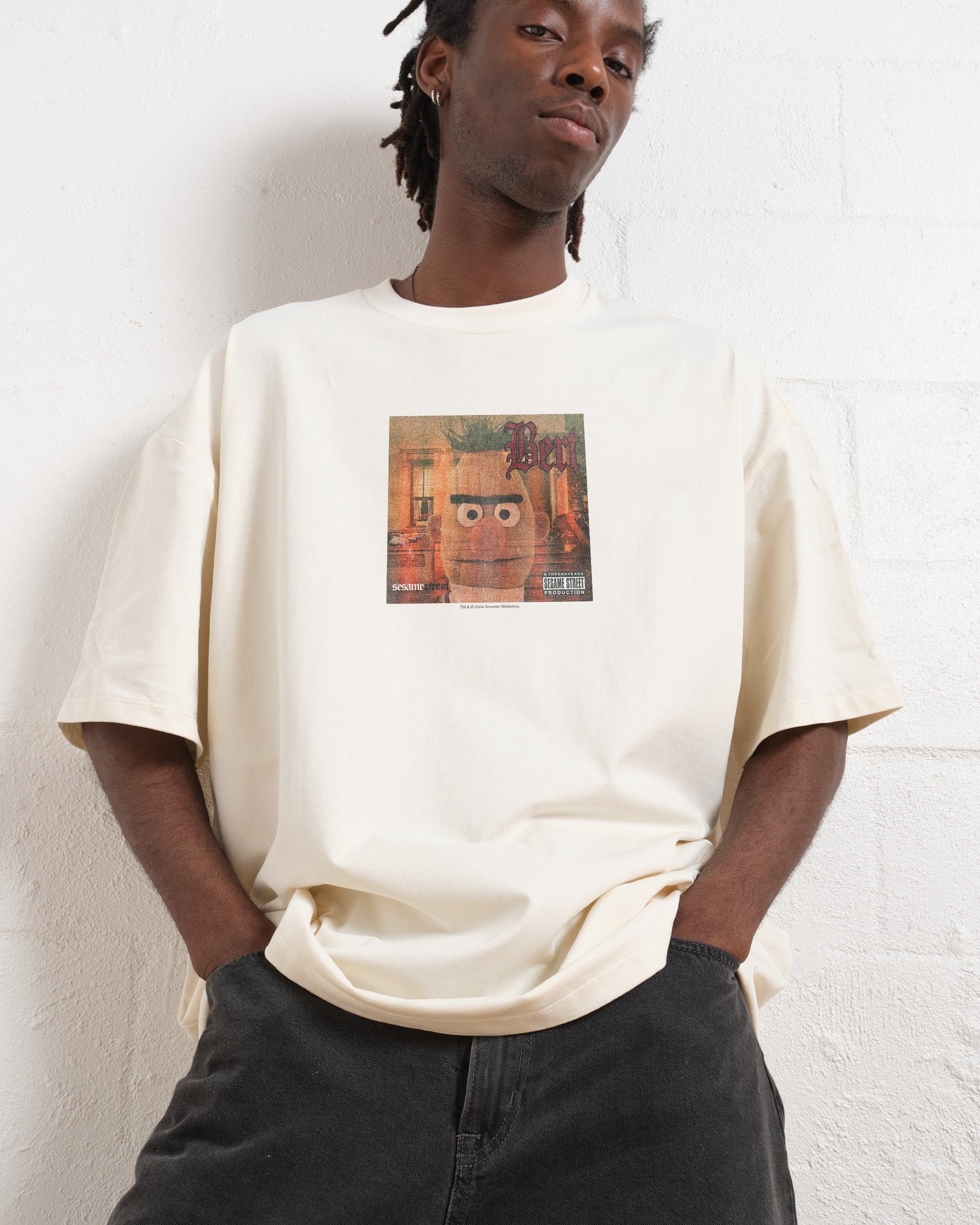 Bertmatic Oversized Sesame Street Graphic Tee Unisex 90s Boxy Fit 100% Combed Cotton
