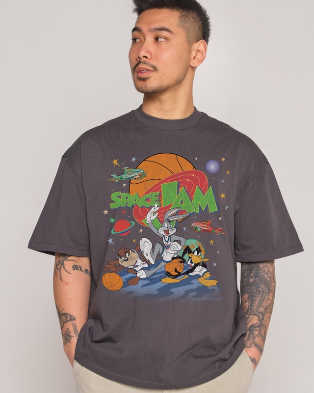 Space Jam Oversized Looney Tunes Graphic T-Shirt Unisex 100% Cotton Heavyweight