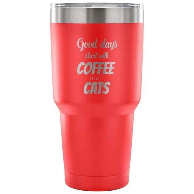 Coffee and Cats 30oz Vacuum Insulated Tumbler for Veterinarians