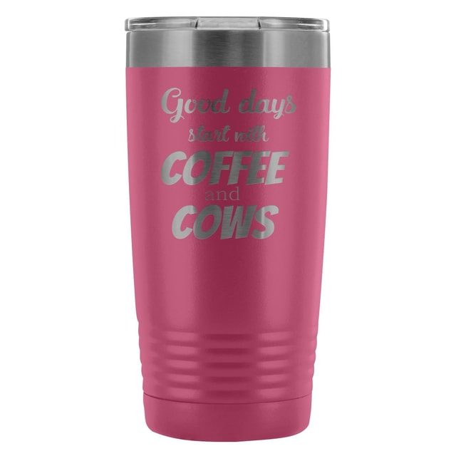 Coffee and Cows 20oz Vacuum Tumbler - Polar Camel Double Wall Insulated Stainless Steel