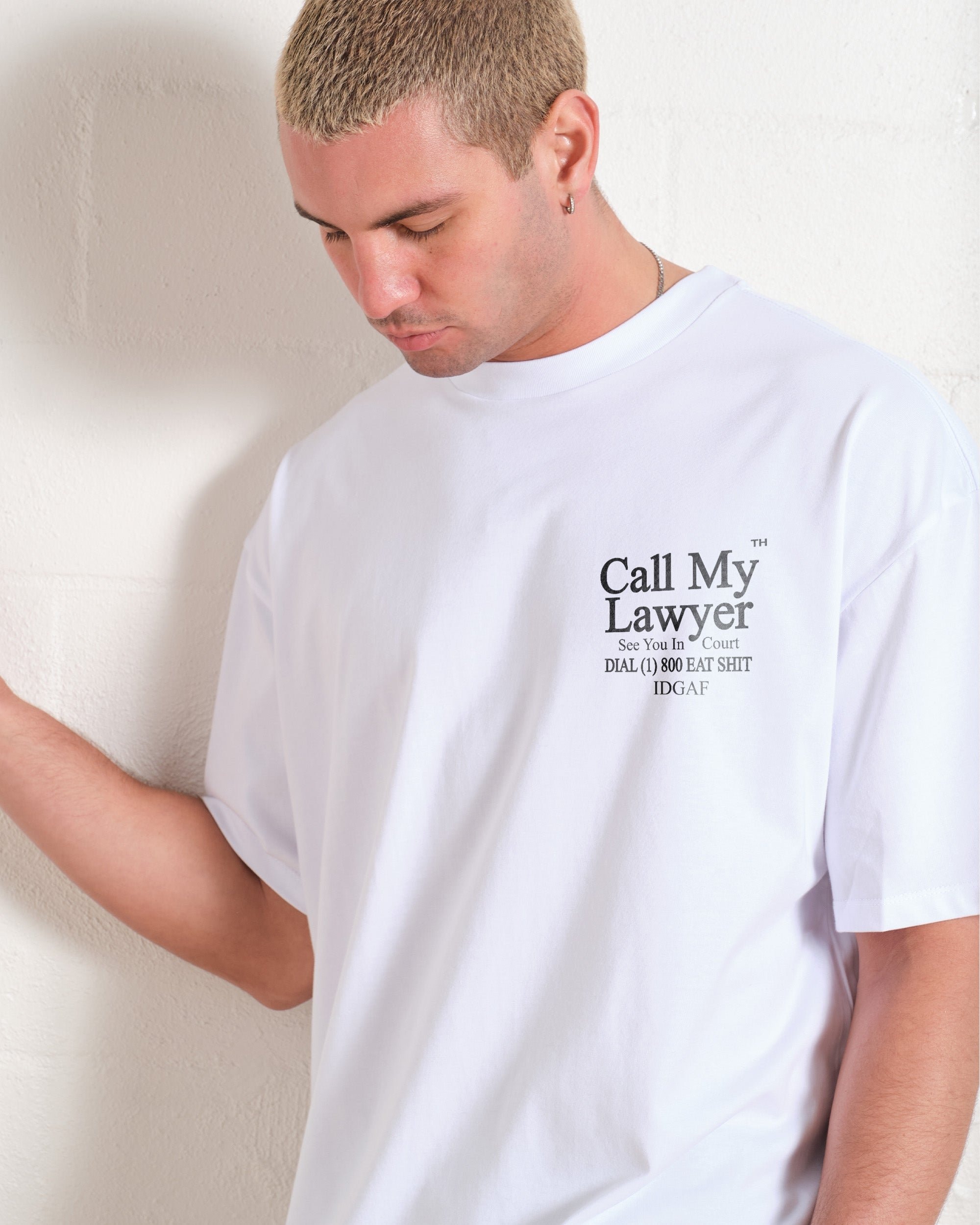 Call My Lawyer Oversized Graphic Tee Unisex 100% Combed Cotton Heavyweight 275gsm