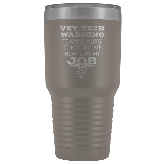 Vet Tech Warning 30oz Polar Camel Vacuum Tumbler - Stainless Steel Insulated