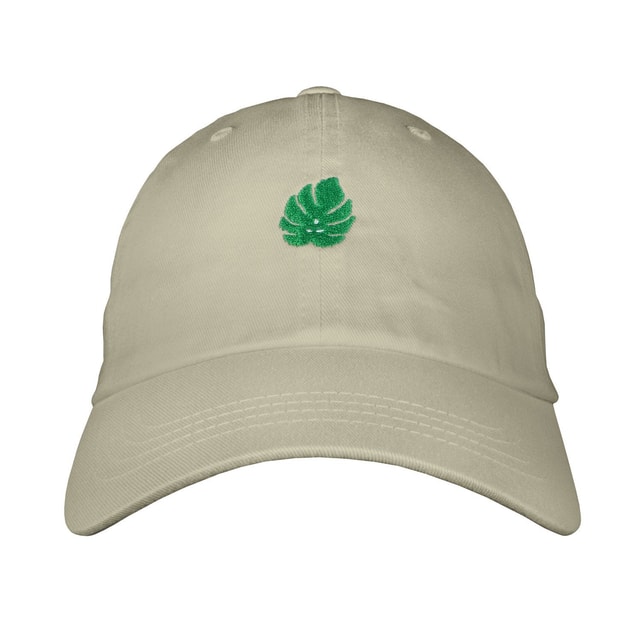 Monstera Dad Hat - Embroidered USA Made 100% Cotton Twill Unstructured Adjustable