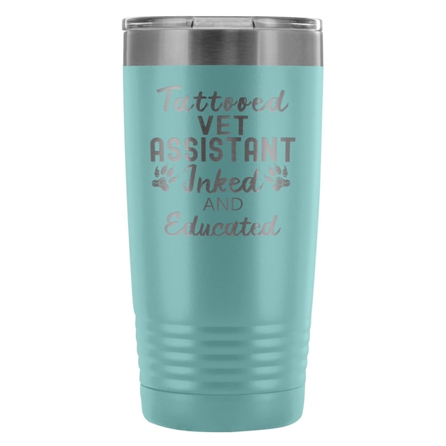 Vet Assistant Tattooed Inked and Educated 20oz Vacuum Tumbler by Polar Camel