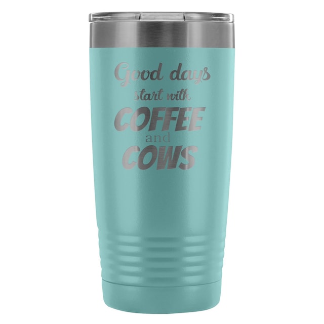 Coffee and Cows 20oz Vacuum Tumbler - Polar Camel Double Wall Insulated Stainless Steel