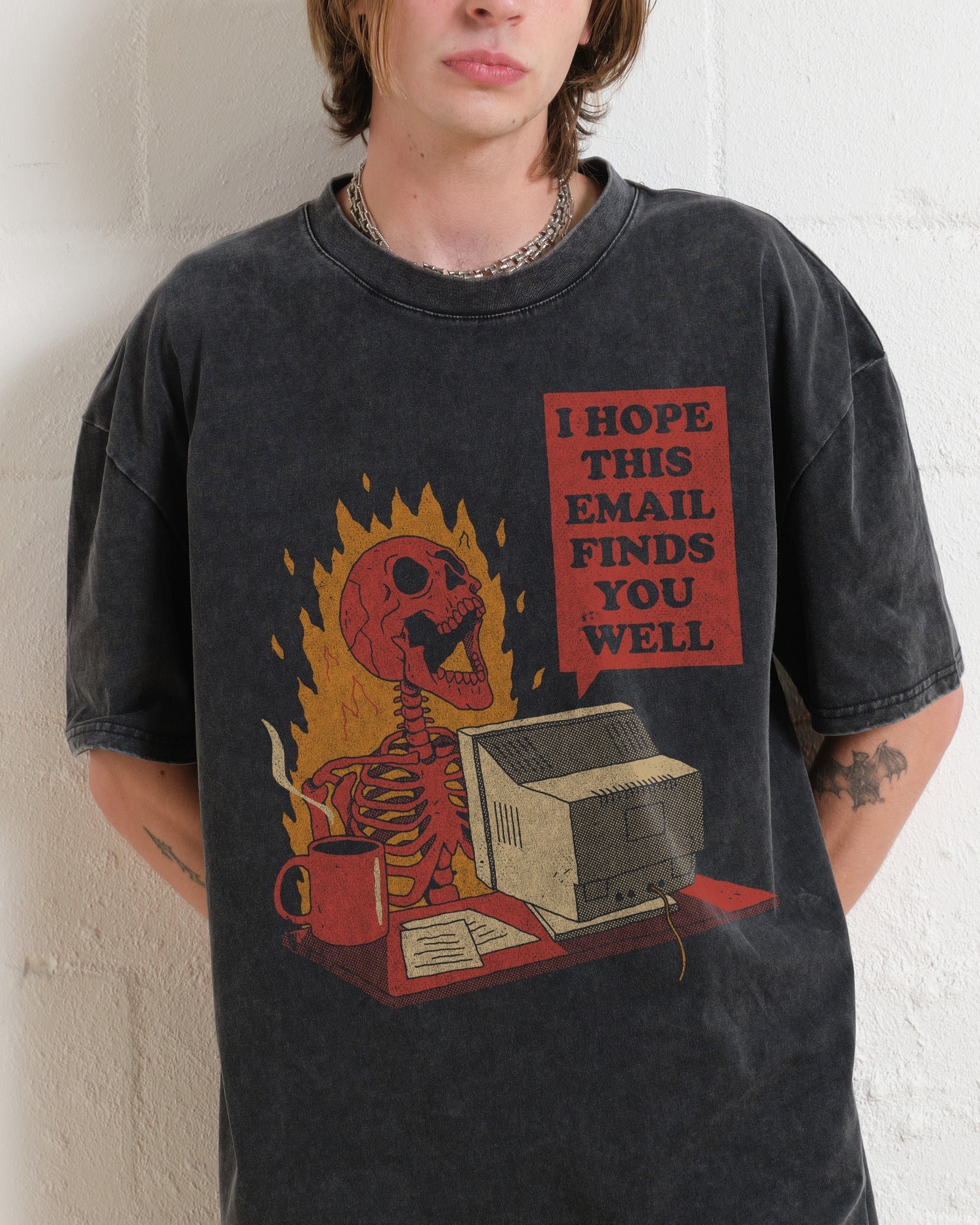 You Got Mail Oversized Graphic Tee Unisex 90s Boxy Fit 100% Combed Cotton Heavyweight