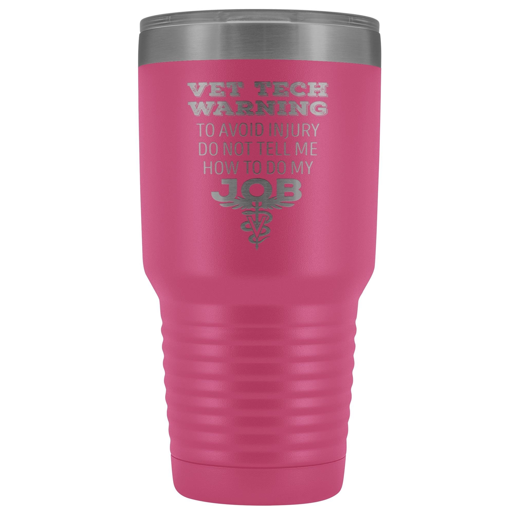Vet Tech Warning 30oz Polar Camel Vacuum Tumbler - Stainless Steel Insulated