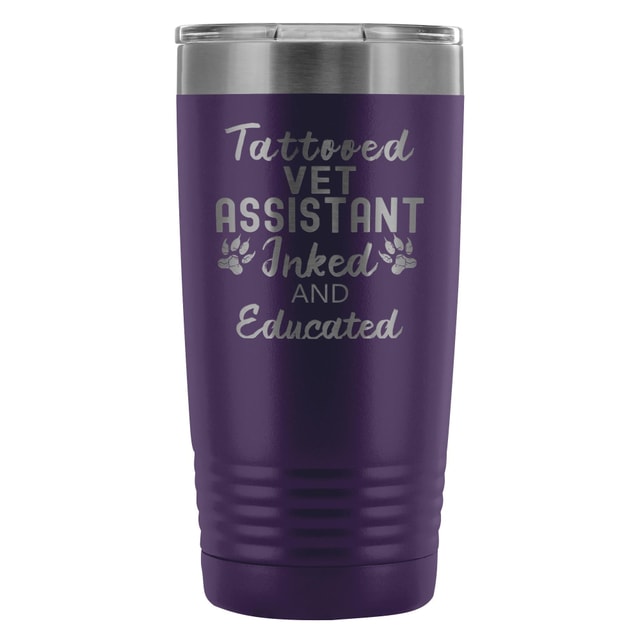 Vet Assistant Tattooed Inked and Educated 20oz Vacuum Tumbler by Polar Camel