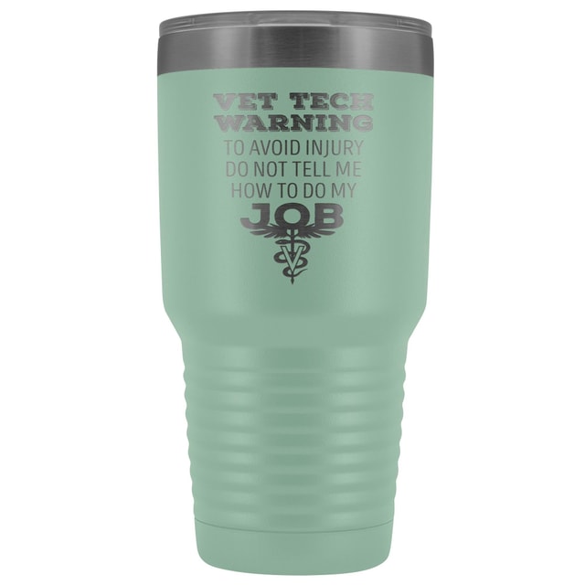 Vet Tech Warning 30oz Polar Camel Vacuum Tumbler - Stainless Steel Insulated