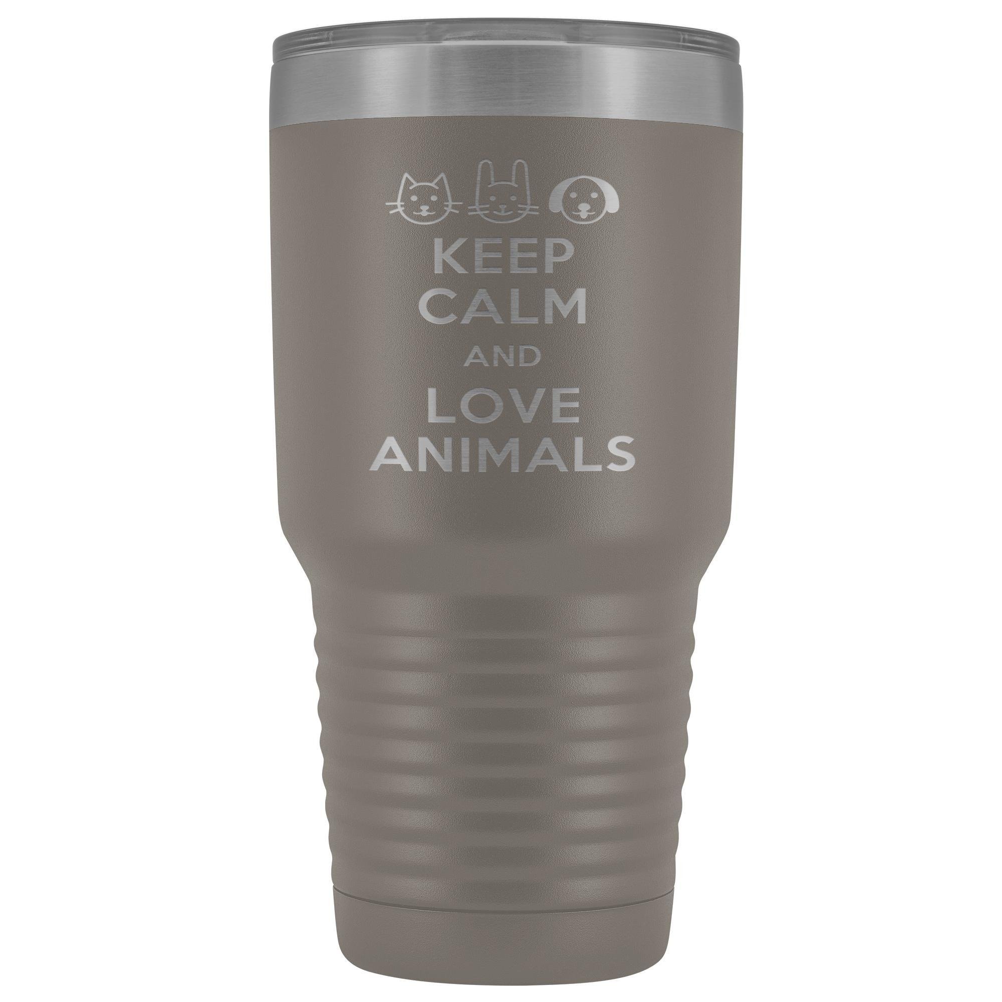 Keep Calm and Love Animals 30oz Vacuum Tumbler - Polar Camel Double Wall Insulated