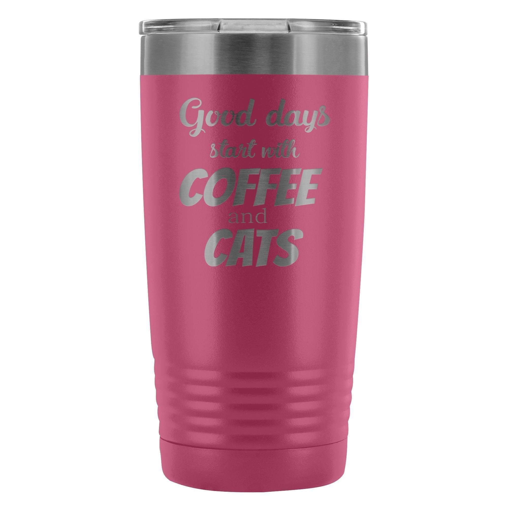 Coffee and Cats 20oz Vacuum Tumbler - Polar Camel Double Wall Insulated Stainless Steel