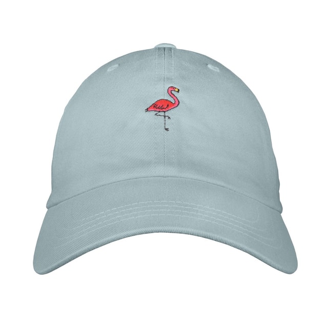 Flamingo Dad Hat - Embroidered Unstructured Cotton Twill Adjustable One Size