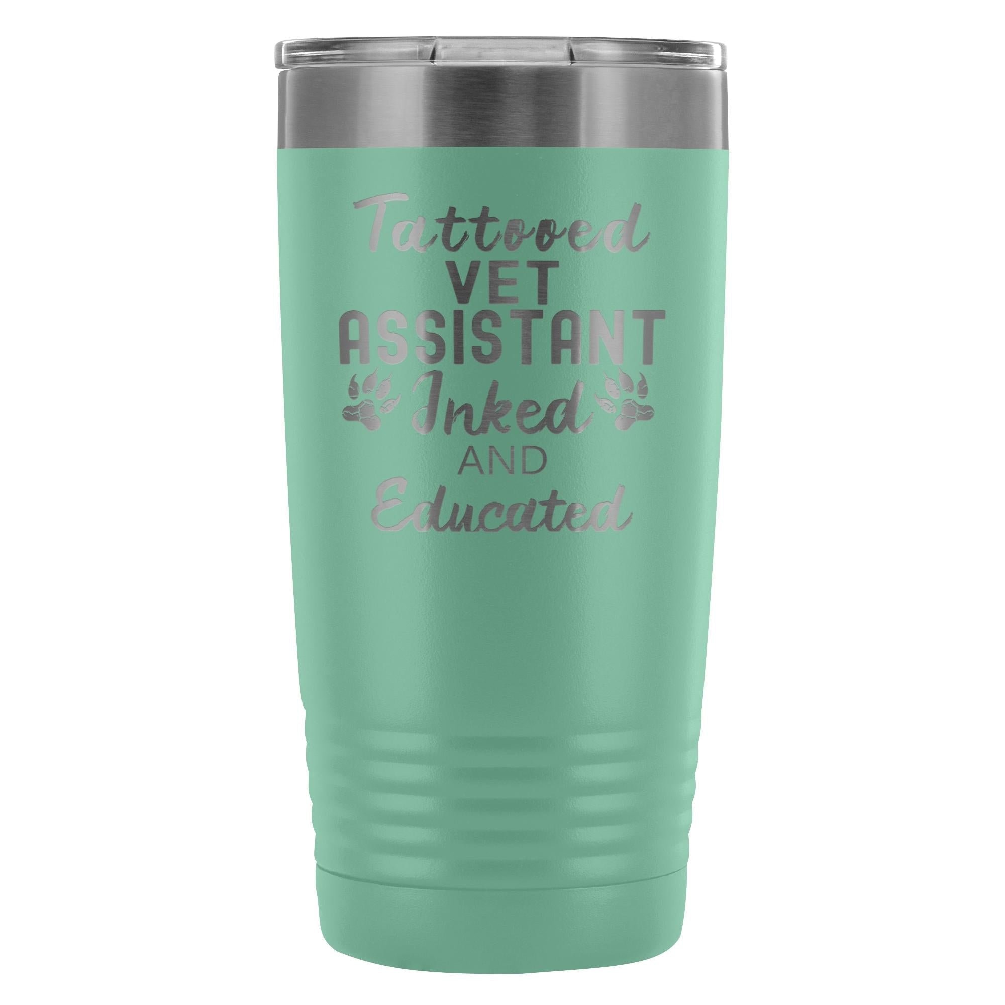 Vet Assistant Tattooed Inked and Educated 20oz Vacuum Tumbler by Polar Camel
