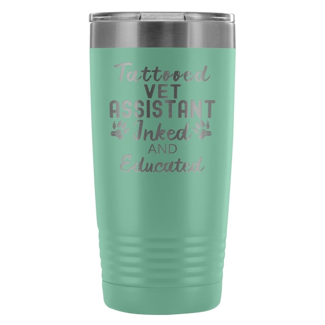 Vet Assistant Tattooed Inked and Educated 20oz Vacuum Tumbler by Polar Camel
